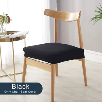 

Stretch Kitchen Removable Waterproof Anti Dust Upholstered Chair Seat Cover Dining Room Simple Washable Office Solid