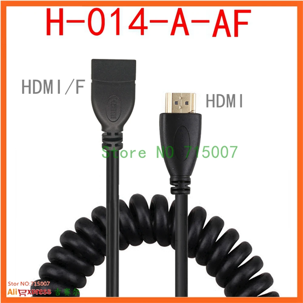 0,5 м/1,5 м HDMI к правый и левый Угол Mini HDMI и Micro HDMI кабель со штыревыми соединителями на обоих концах для подключения стрейч витая пружина гибкий кабель с ПВХ изоляцией V1.4 DSLR