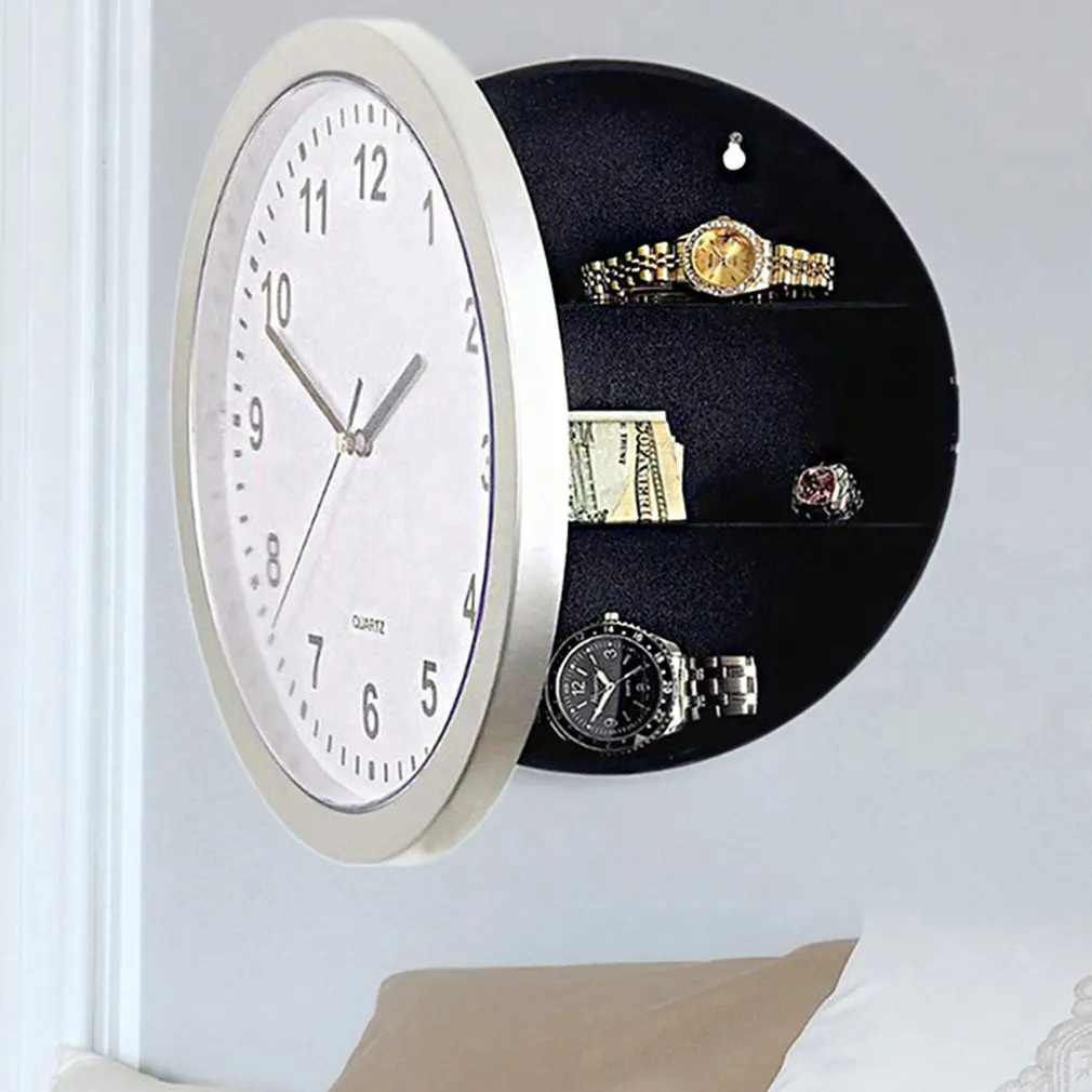 Jewelry Clock Safe Creative Money Wall Clock Safe Concealed Display Piggy Bank Insurance Storage Box