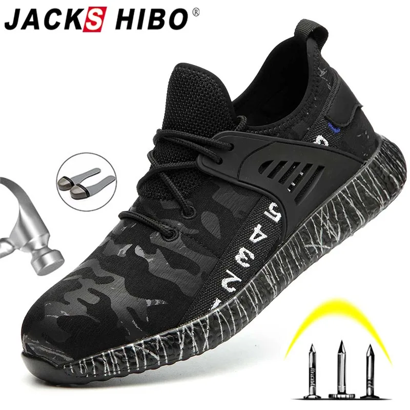 JACKSHIBO/зимняя защитная Рабочая обувь; мужские ботинки с противоскользящим стальным носком; обувь для строительства; рабочие ботинки