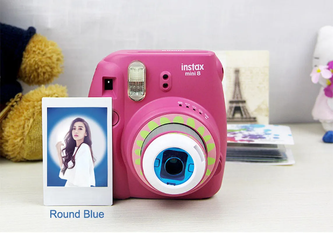 4 шт. 1 упаковка Fujifilm Instax Mini 8 7S 8+ Kitty мгновенные камеры красочные фильтры круглая форма сердца выдалбливают крупным планом объектив камеры