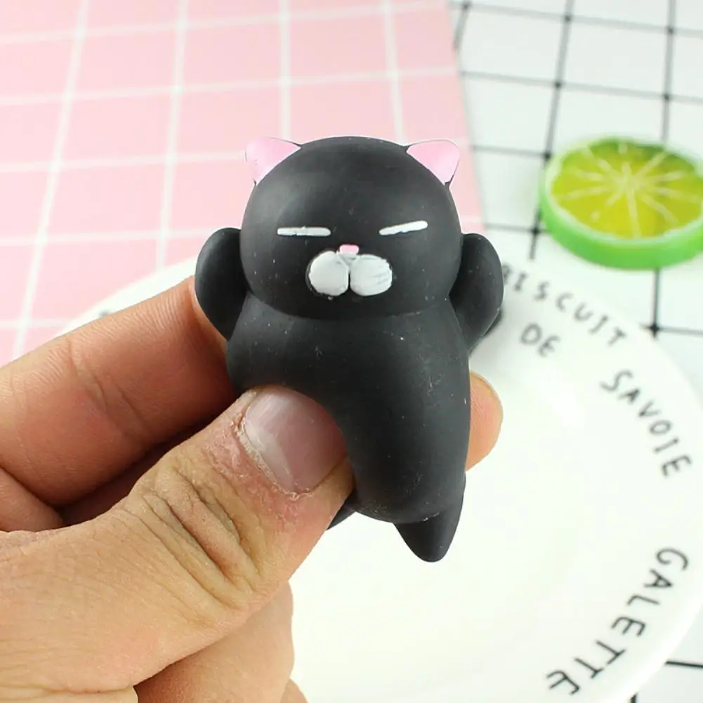 Suaninxi Pinch Angry Cat Cute Pet Toy Decompression Artifact Vent Toy Cat-Shaped  Stress Relief Balls Squeeze Toys Holiday Kids Gift. (Black) : :  Toys