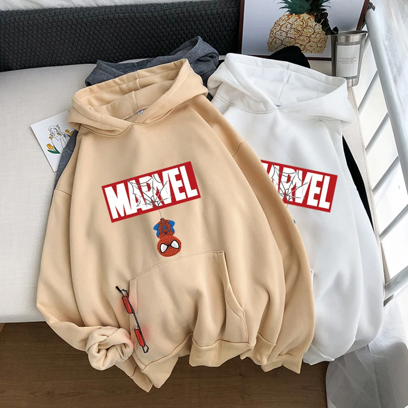 Sudadera con capucha de Disney para mujer, ropa con estampado de dibujos animados de Marvel, Spiderman, Harajuku, estilo kawaii, novedad de 2021| Sudaderas capucha y sudaderas| - AliExpress