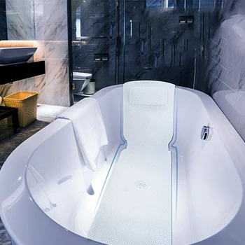 

BPA Free Non-slip Suction Cup Eco-friendly PVC Bathtub Mat With Soft SPA Neck Pillow Bathroom Accessories