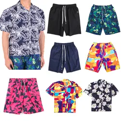 FLORATA мужские повседневные пляжные штаны и топы, набор с модными быстросохнущими плавками, купальный костюм 2019