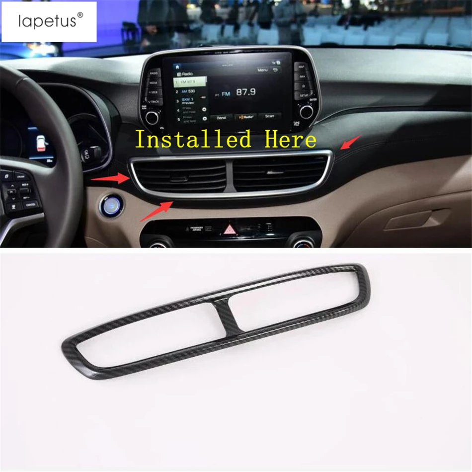 Lapetus аксессуары Подходит для hyundai Tucson кондиционер воздуха с центральным управлением молдинг крышка комплект отделка/углеродное волокно ABS