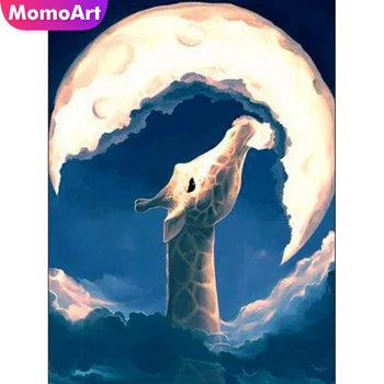 

MomoArt Diamond Painting Giraffe Diamond Mosaic Animal Diy Diamond Embroidery Full Drill Square Rhinestone Home Decoration