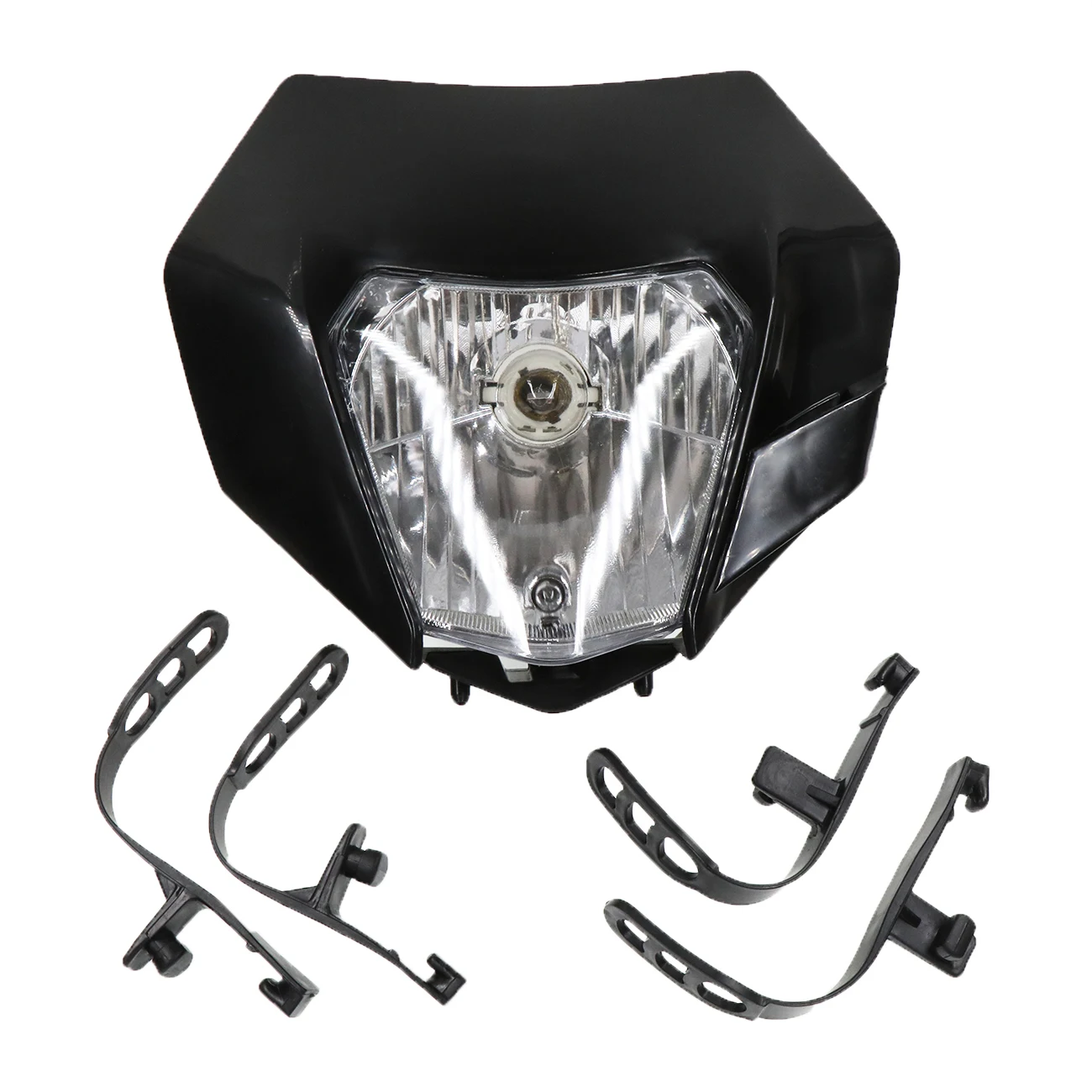 Pouvoir Черная передняя фара для KTM Honda Yamaha Kawasaki Кроссовый мотоцикл suzuki Pit Bike высокого качества