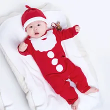 Рождественский костюм для малышей Детский комбинезон с рождественским принтом для маленьких девочек и мальчиков, повседневная одежда шляпа disfraz papa noel bebe@ 47