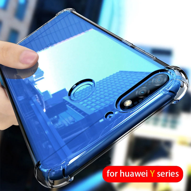 waterproof case for huawei shockproof Airbag clear phone case on for huawei y9 y7 y6 y5 y3 prime 2018 2017 2019 ii y5 lite Transparent soft tpu back cover pu case for huawei