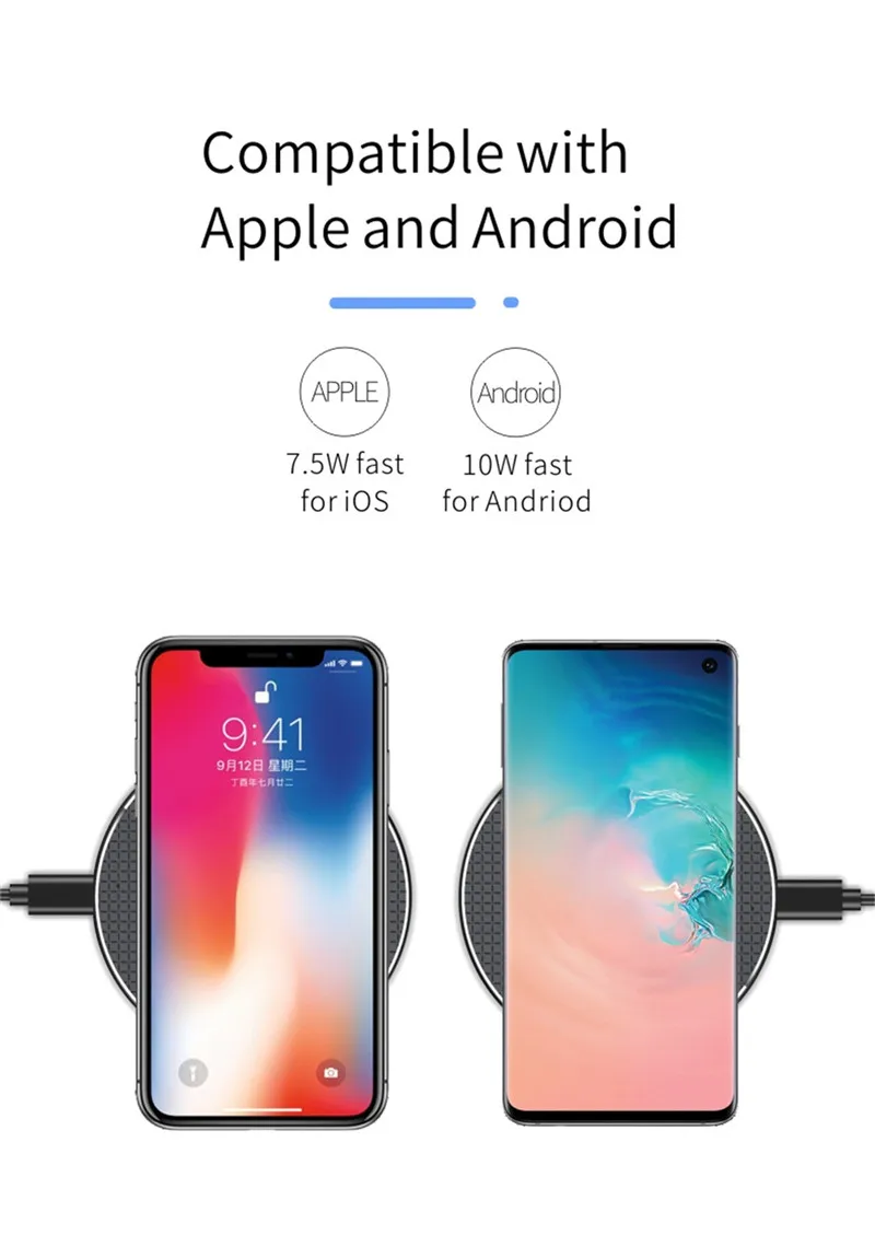 Быстрое беспроводное зарядное устройство для iphone 11 Pro Xs Max X 8 Plus быстрое зарядное устройство для samsung S10+ S9 S8 huawei P30 Pro
