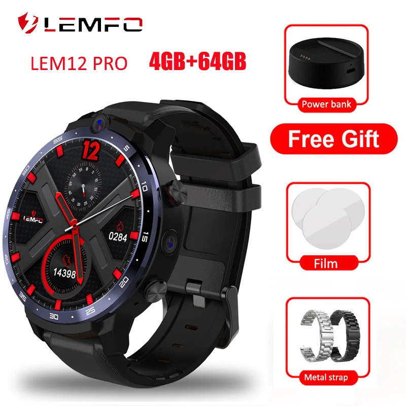 Смарт-часы LEMFO LEM12 pro мужские 4 + 64 ГБ Android 10 0 4G Sim GPS Wi-Fi | Электроника