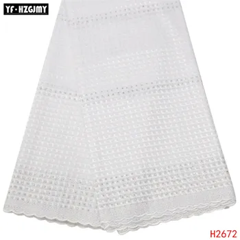 

YF HZGJMY White Lace Fabric 2019 African Swiss Voile Lace High Quality Embroidery Polish Cotton Lace Fabric for Women/Man A2672