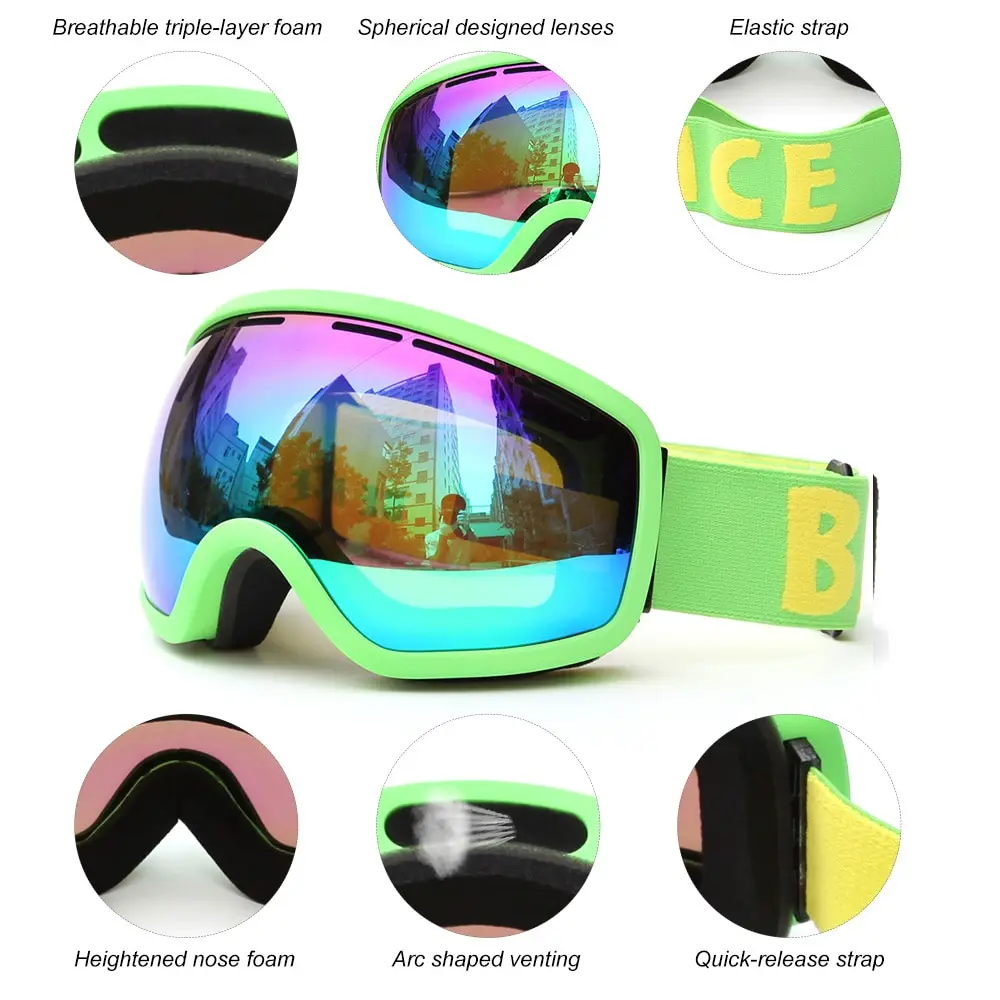 BENICE New Design Ski Goggle Snow Glasses /UV- Protection Multi-Color Double Anti-fog Lens Snowboard Skiing Goggle with Free Bag BENICE New Design Ski Goggle Snow Glasses /UV- Protection Multi-Color Double Anti-fog Lens Snowboard Skiing Goggle with Free Bag