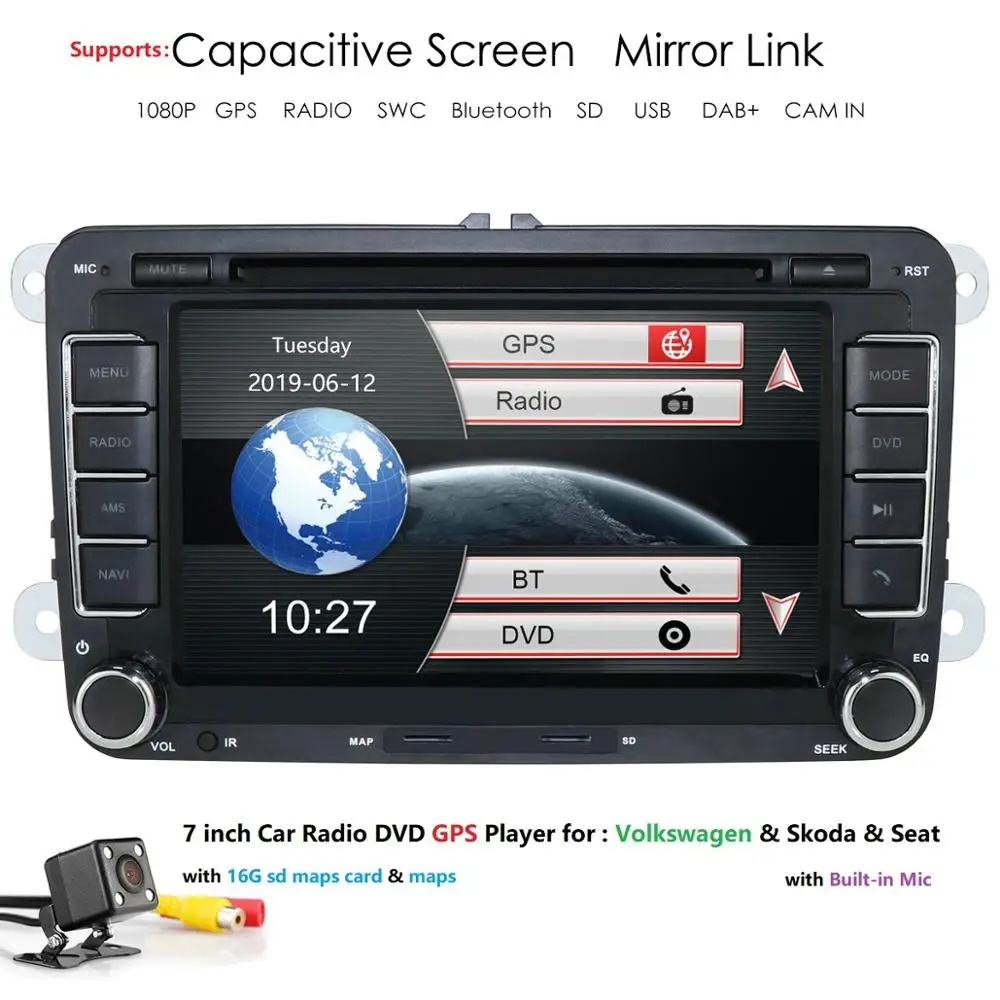

Hizpo Car Multimedia player automotivo GPS Autoradio 2 Din For Skoda/Octavia/Fabia/Yeti/VW/Seat car dvd player