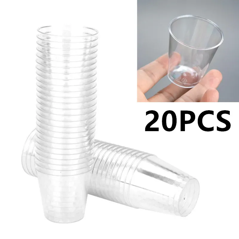 20PCS Mini Disposable Cup Pudding Fruit Mousse Cup Appetizer Bowl Food Container Party Wine Glass Beverage Container Tool