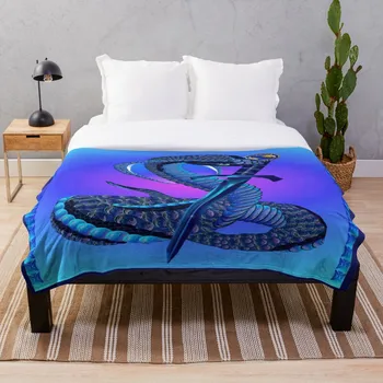 

Blue Snake And Dagger Throw Blanket Soft Sherpa Blanket Bed Sheet Single Knee Blanket Office Nap Blanket
