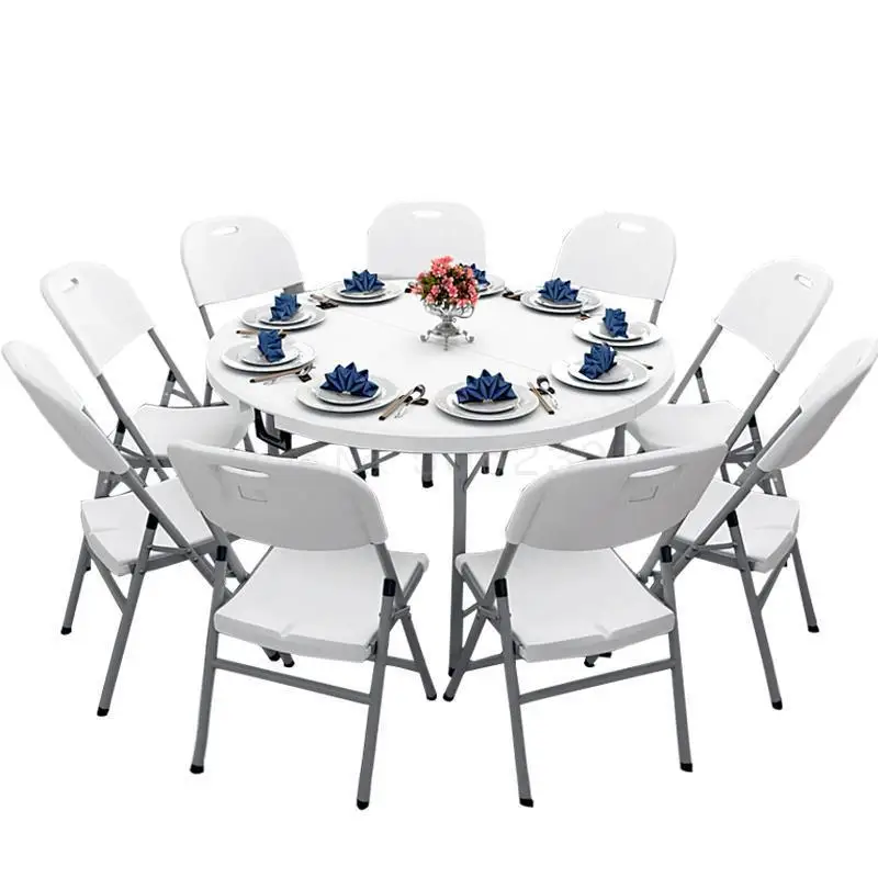 

Folding Round Table Household Simple Round Folding Table Large Round Table Outdoor Portable 10-person Dining Table