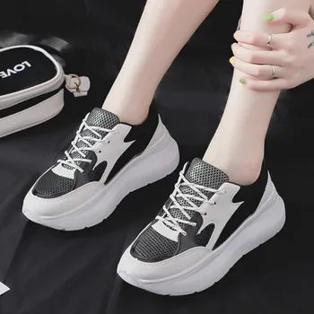 

New Woman Breathable Running Shoes Comfortable Outdoor Sports Color Matching White Shoes Female Sneakers Shoes J6-21