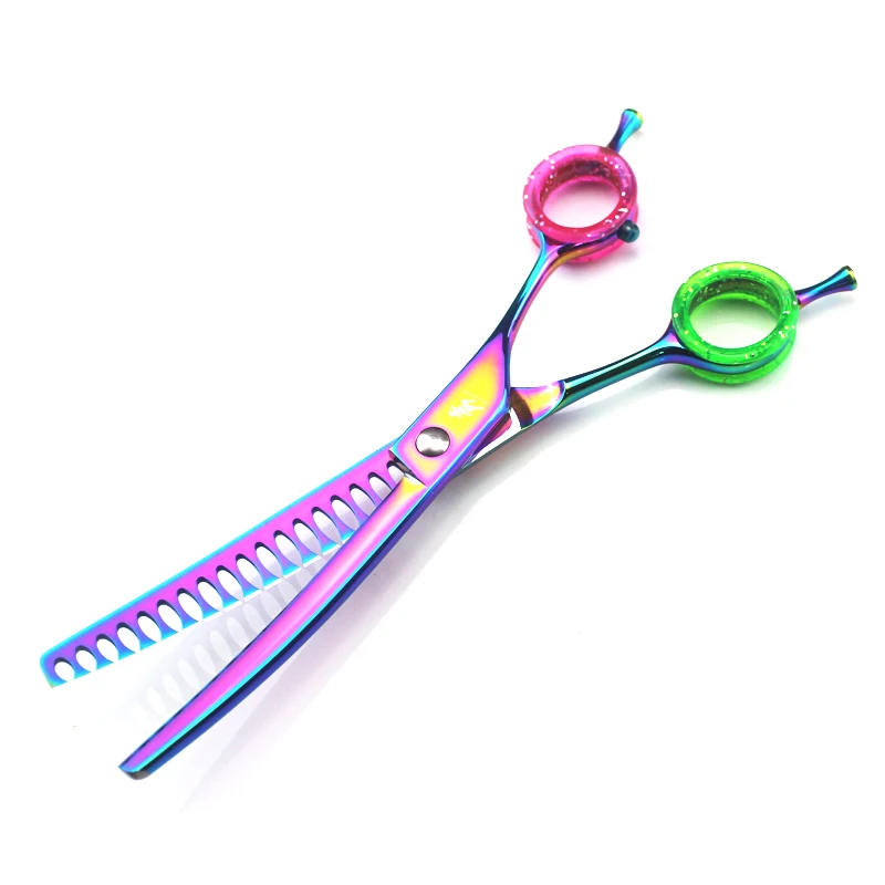 Scissors tipo de Aço Lidar com Material Polegada Hairdressing Inoxidável Número Modelo Tamanho Lâmina Material Dentes Comprimento Total 7.0 Pet 26 tipo de aço inoxidável modelo número alça