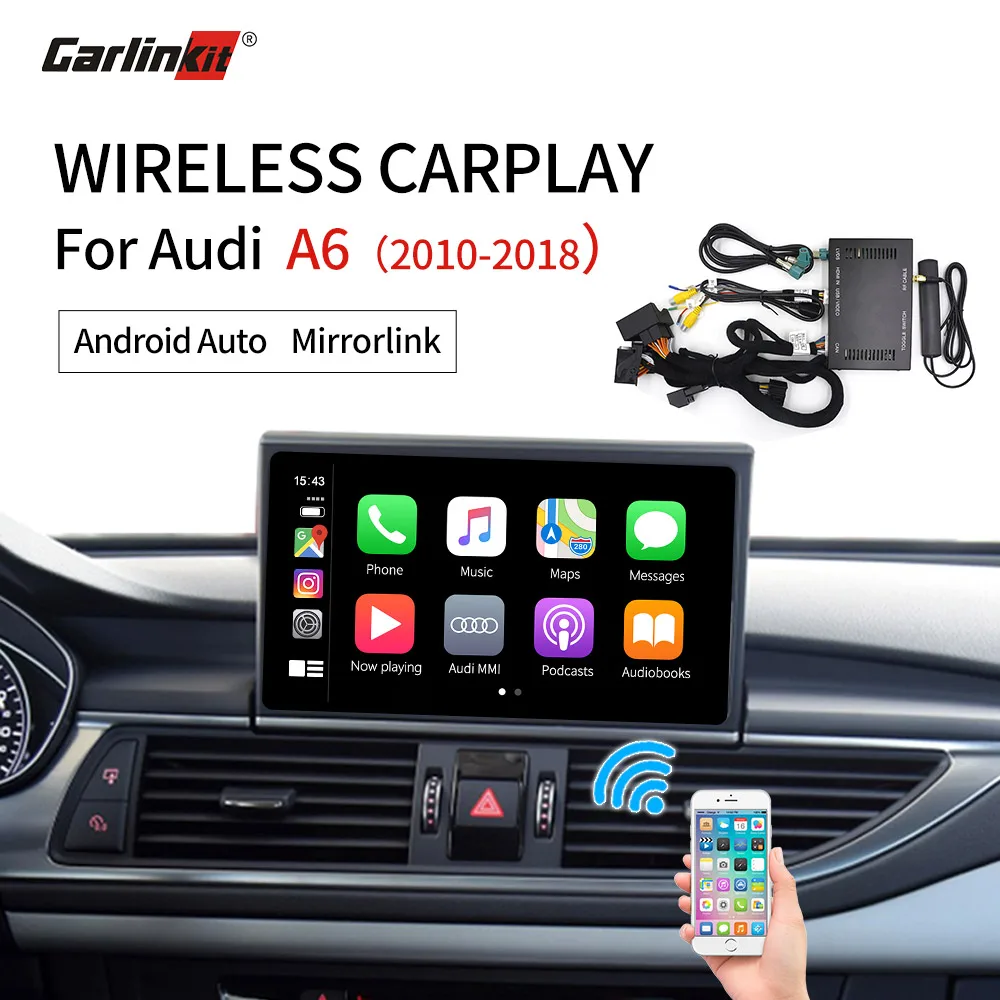 Carlinkit Android Авто Подходит для Audi 2010- MMI 3g/3g беспроводной Carplay Тюнинг Комплект автомобильная система мультимедийный плеер