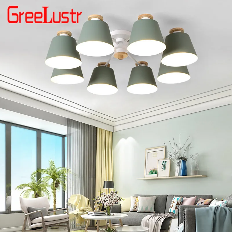 

Chandelier Lighting For Living Room LED Lustre Wooden Hanging Light Ceiling Chandeliers Modern Kitchen Lights
