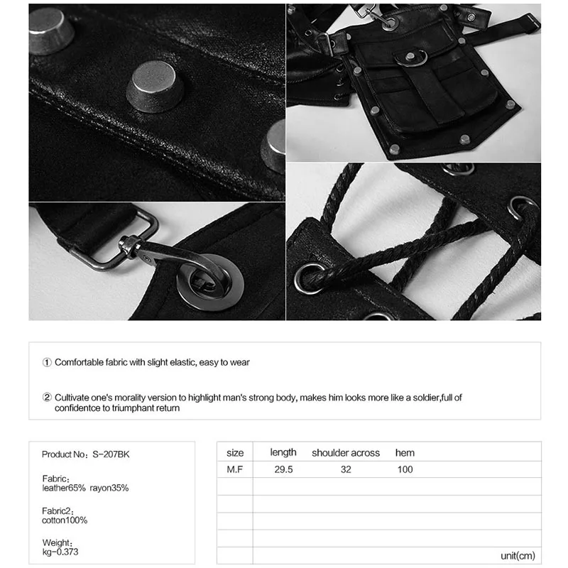 Men's Armor Shoulder Bag Steampunk PU Leather Bag Gothic Design Women's Moto& Arm Bag Men Motorcycle Bags