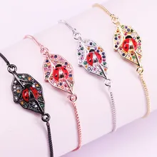 8 шт., Новое поступление микро проложить многоцветный циркониевый лист Шарм Слайд цепи разъем браслет в 4 цвета