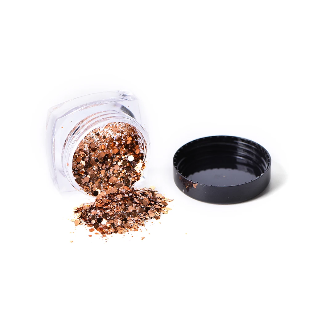 10g Nail Art Decoration Mixed Pigment Glitter Powder Rose Gold Nail Art Glitter Powder Dust Dust Acrylic UV Gel Manicure Decor