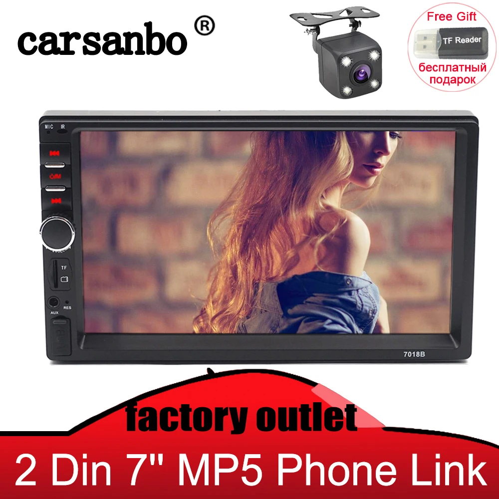 

2 Din Car Radio 7 ''HD Autoradio Multimedia Player Touch Screen Auto Audio Car Stereo MP5 Mirror Link Bluetooth USB TF FM Camera