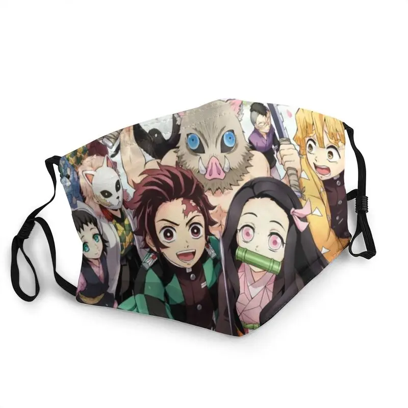 Демон убийца многоразовые унисекс маска для лица взрослых Аниме против дымки