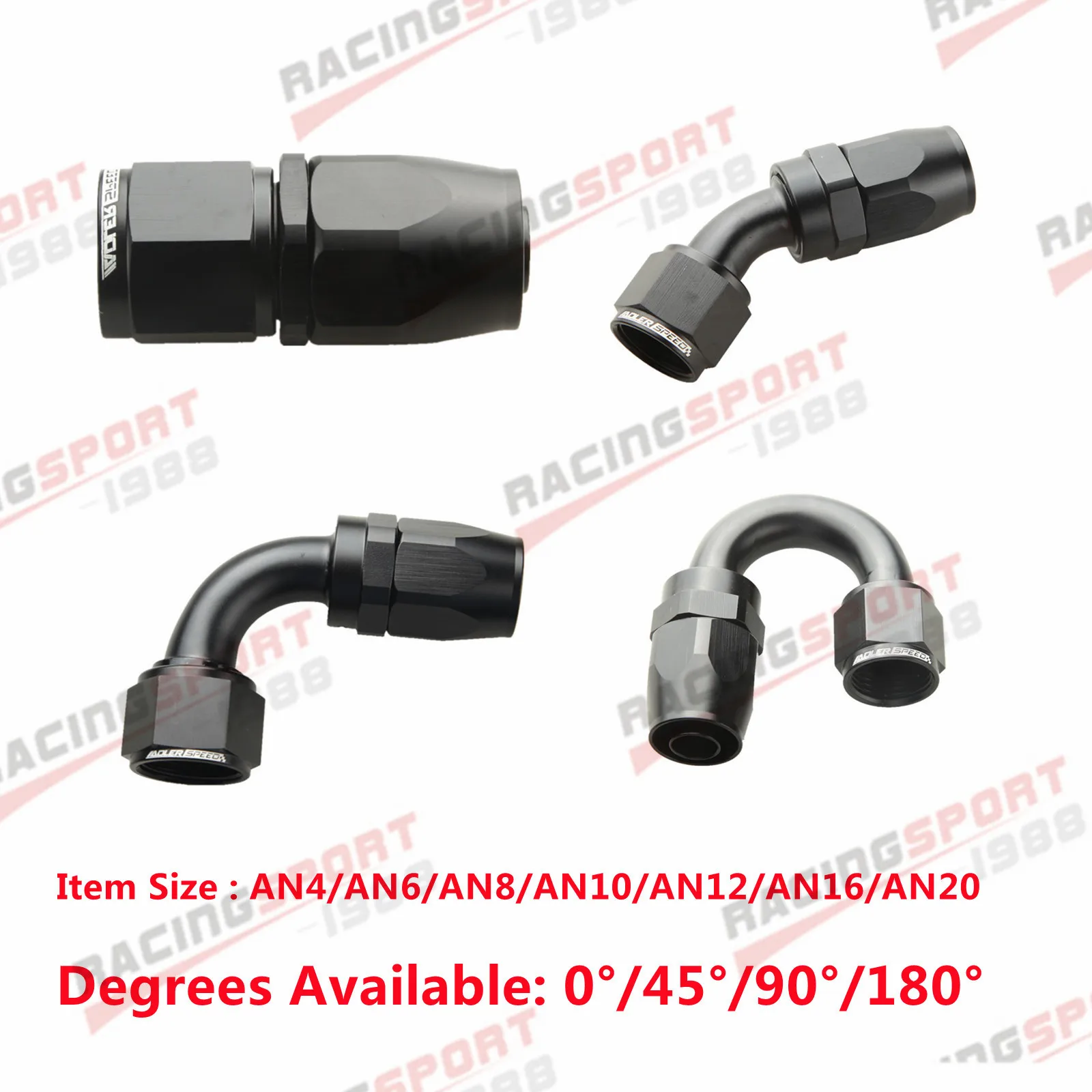 AN6/AN8/AN10/AN16/AN20 Straight 0°/45°/90°/180° Degree Aluminum Swivel Hose End Fitting Adapter Oil Fuel Line NPT PLUG Wholesale |