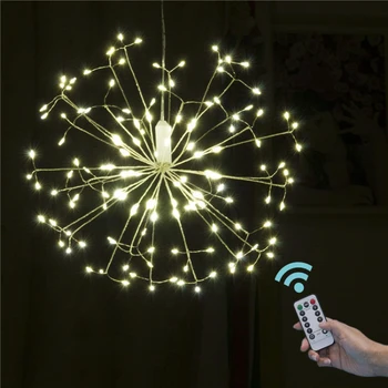 

Firework lights Festival Hanging Starburst String Lights 120-198 Leds Copper Fairy Garland christmas lights outdoor Twinkle