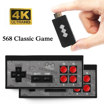

1Set New Plastic The Retro Stick USB Wireless Handheld Video Game Controller 4K 568 Classic Game Black Gary