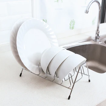 

Portable Dish Plate Drying Rack Drainer Storage Holder Pot Lid Shelf Partition Design for Household Kitchen Accessories