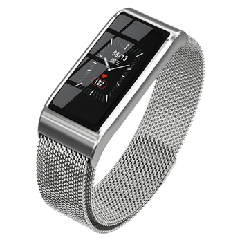 

Smart Wristband Waterproof Bracelet Blood Pressure Bluetooth Gold Silver Metal Watch Fitness Tracker for Women Girlfriend-Hot