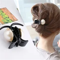 Luxury Pearls Hairpins Hair Ornaments Trendy Hair Clip Shiny Rhinestone Crab Hair Claws For Women Girl Accessories Headwear