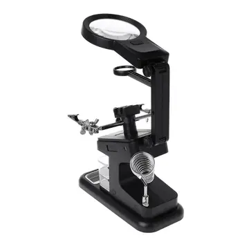 

Multifunctional 3X/4.5X/25X Welding Magnifying Glass LED Light Auxiliary Clip Loupe Desktop Magnifier Soldering Iron Repair Tool