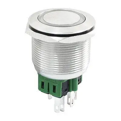 

25mm Mounted Blue Lamp 24VDC Momentary Metal Push Button Switch NO NC