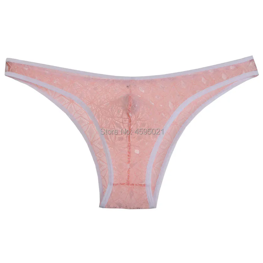 Men's Jacquard Bordered Briefs Rhombic Lace Mini Briefs Pouch Soft Bikini Mens Sissy Underwear 3