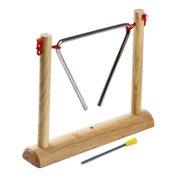 

Wooden Three Corners Iron Musical Toys Children Toy Musical Instruments Percussion Learning Educational Musical Toy For Children