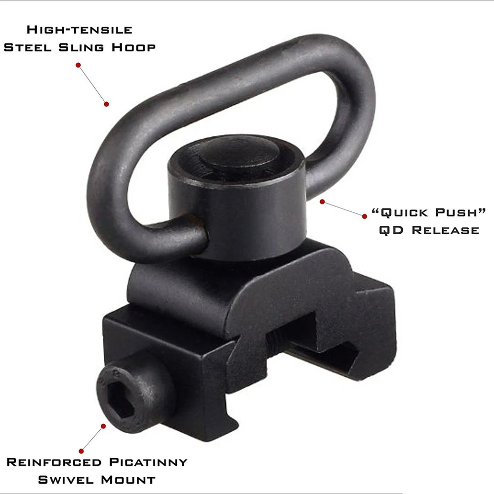 New Arrivals Heavy Duty Quick Detach Push Button Sling Swivel QD Detachable Adapter with Base