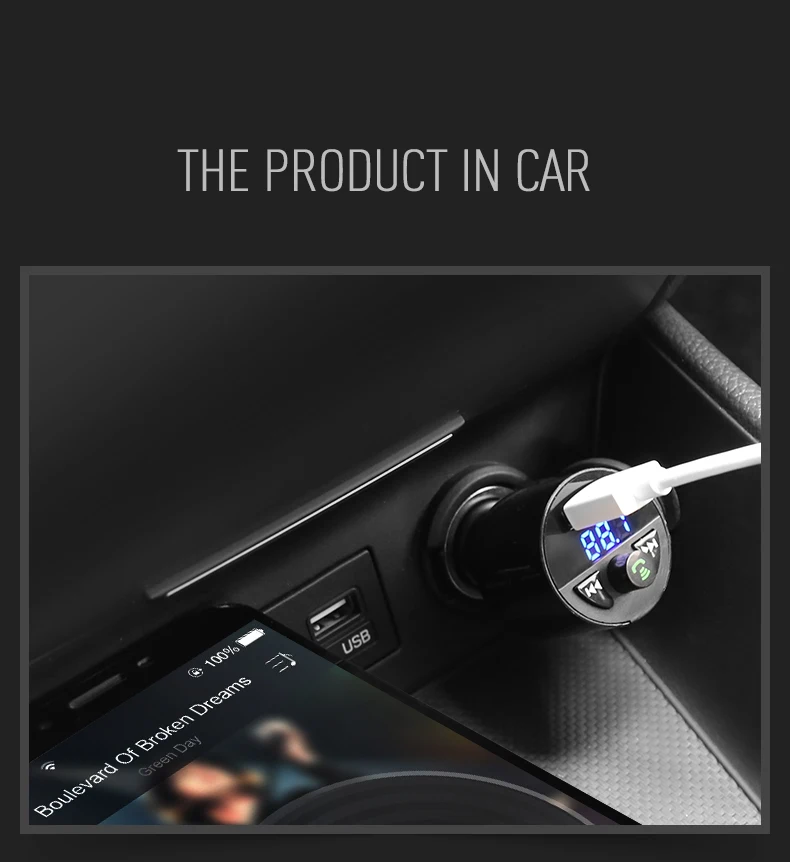 Автомобильный комплект громкой связи беспроводной Bluetooth fm-передатчик lcd MP3-плеер USB 2.5A зарядное устройство дисплей напряжения Micro SD TF воспроизведение музыки