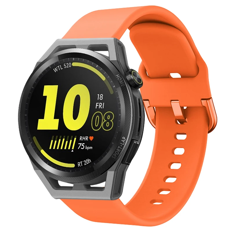 22mm Strap For Huawei Watch GT Runner Smartwatch Plain Silicone Strap  Replacement Quick Release Bracelet Sport Band Accessories