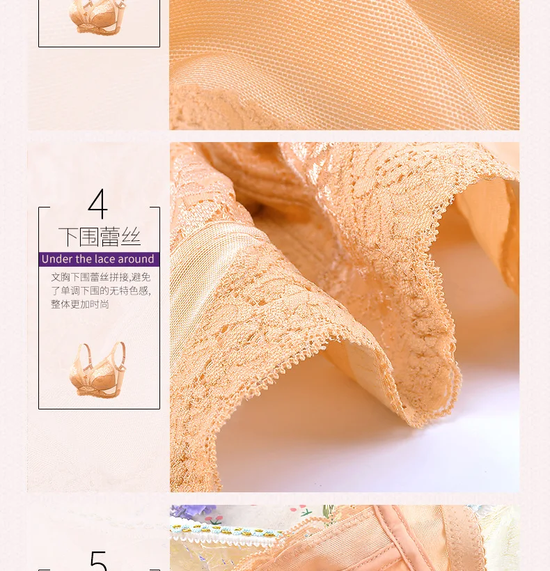Women's Full Coverage Lace Wireless Non Padded Cotton Bra Plus Size 32 34 36 38 40 42 44 B C D E F G