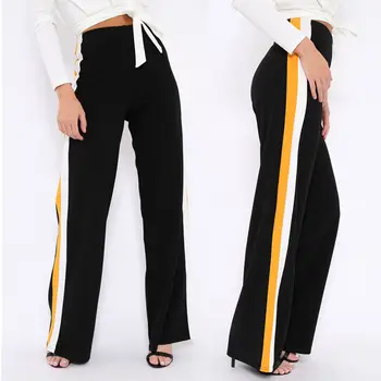 

Hirigin Spring Sweatpants Women Casual Harem Pants Loose Trousers For Women Black Striped Side Sweat Pants Female Plus Size