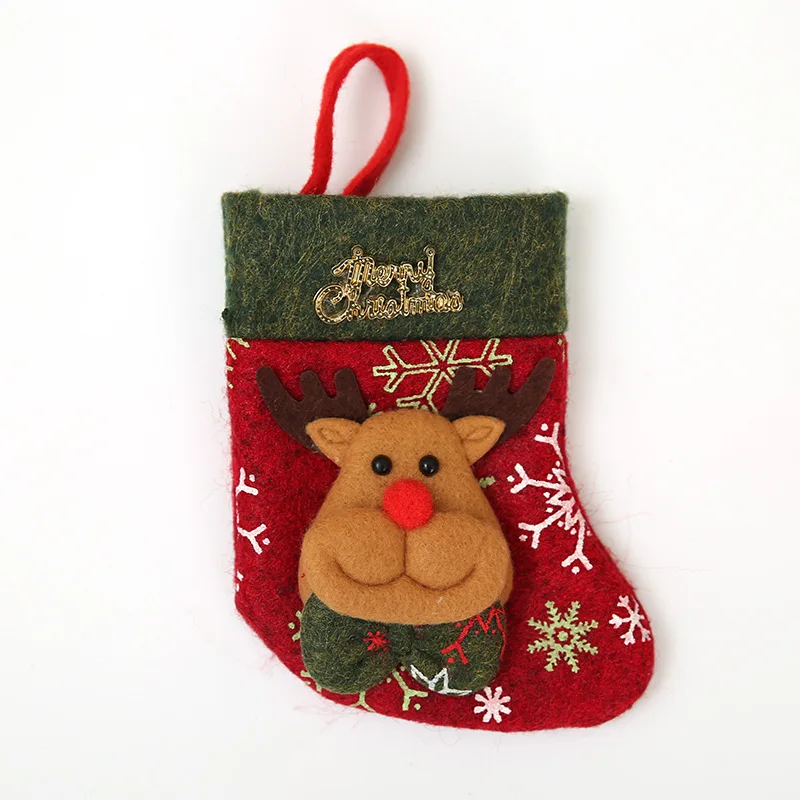 Рождественский набор ножей, вилок, столовых приборов, юбка, штаны, носки, Navidad Natal, рождественские украшения для дома, Рождество, год - Цвет: elk sock