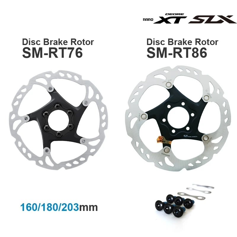 Оригинальные детали SHIMANO DEORE XT M8000 SLX-6-Bolt-ротор дискового тормоза SM-RT86 / SM-RT76 - 203/180/160