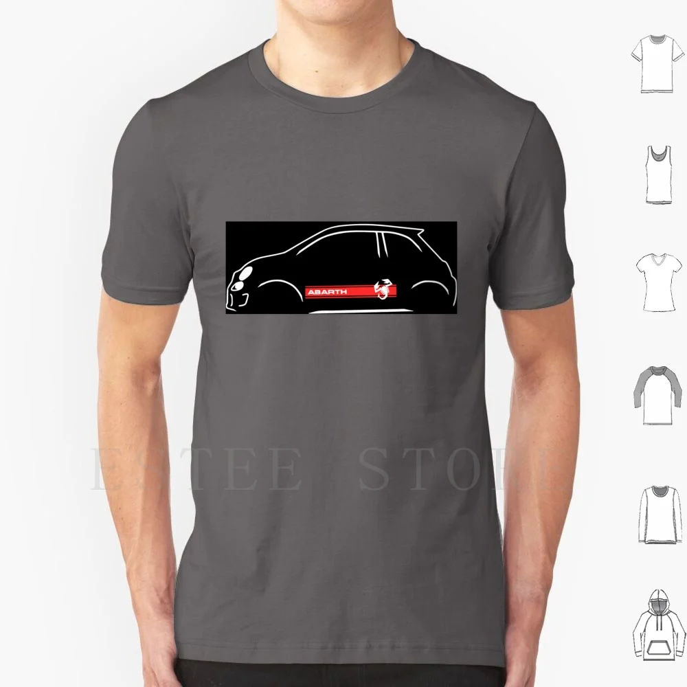 500 Abarth Black T Shirt Diy Big Size 100% Cotton 500 Abarth Black Fuorifase