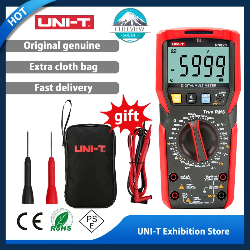 UNI-T профессиональный цифровой мультиметр UT89X UT89XD истинное эффективное значение